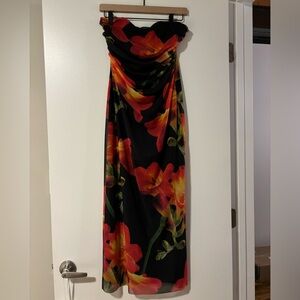 Zara Floral Print Black Dress